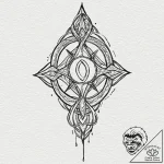 A linework tattoo of the protoss symbol., ink… – tattoo sketch (№1753044625_0, 20.07.2025 20:50) — tattoovalue.net