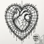 Tattoo design a stylized heart protected by a… – tattoo sketch (№1753044957_0, 20.07.2025 20:55) — tattoovalue.net