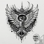A neo-traditional tattoo of the survey corps… – tattoo sketch (№1753045287_0, 20.07.2025 21:01) — tattoovalue.net