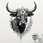 Tattoo design a delicate taurus bull silhouet… – tattoo sketch (№1753045698_0, 20.07.2025 21:08) — tattoovalue.net