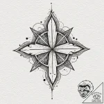 Tattoo design a minimalist cross or star of l… – tattoo sketch (№1753045782_0, 20.07.2025 21:09) — tattoovalue.net