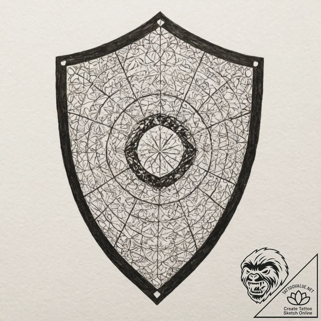 Tattoo sketch a powerful geometric pattern th... - tattoo sketch (№1753046194_0, 20.07.2025 21:16) — tattoovalue.net