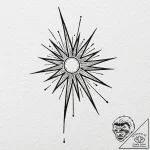 A linework tattoo of a simple magic wand with… – tattoo sketch (№1753046524_0, 20.07.2025 21:22) — tattoovalue.net