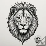 Tattoo sketch a lion’s head, serene yet fierc… – tattoo sketch (№1753047102_0, 20.07.2025 21:31) — tattoovalue.net