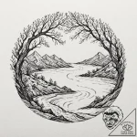 Tattoo design: a landscape of fertile earth a… – tattoo sketch (№1753047185_0, 20.07.2025 21:33) — tattoovalue.net