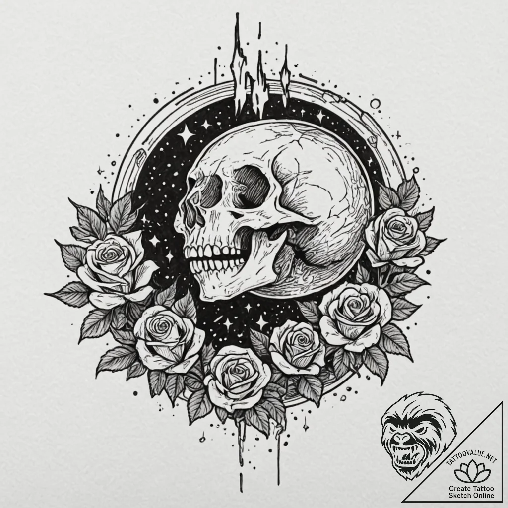Tattoo design a single, powerful meteor strea... - tattoo sketch (№1753047515_0, 20.07.2025 21:38) — tattoovalue.net