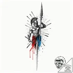 Tattoo sketch a spartan spear with an abstrac… – tattoo sketch (№1753047598_0, 20.07.2025 21:39) — tattoovalue.net