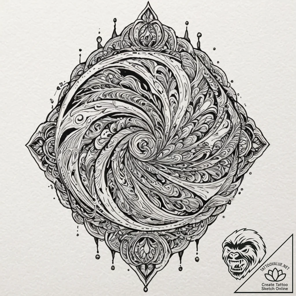 Tattoo sketch an abstract representation of f... - tattoo sketch (№1753047680_0, 20.07.2025 21:41) — tattoovalue.net