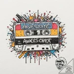 A neo-traditional tattoo of a “awesome mix vo… – tattoo sketch (№1753048917_0, 20.07.2025 22:01) — tattoovalue.net