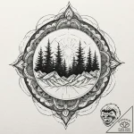 A watercolor sketch of the beautiful forest l… – tattoo sketch (№1753049083_0, 20.07.2025 22:04) — tattoovalue.net