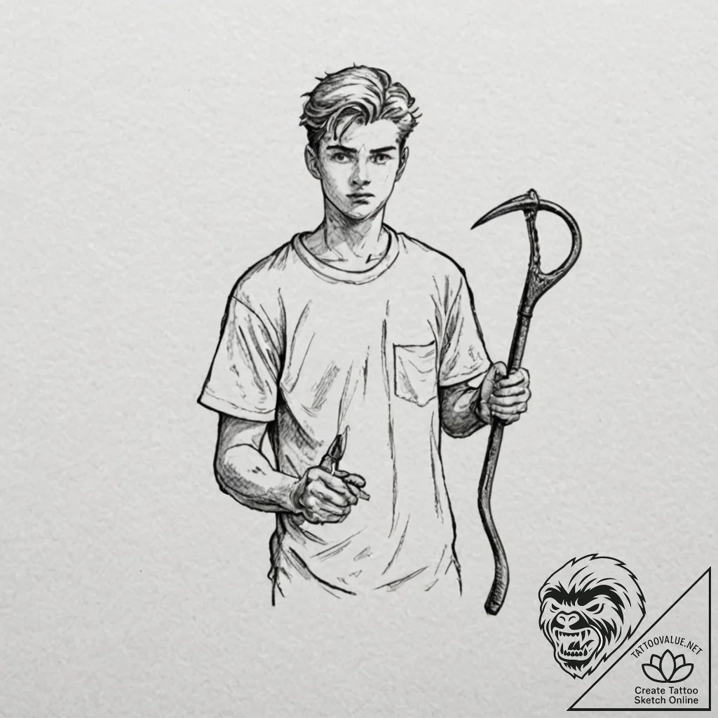 A sketch of the main character from the boys,... - tattoo sketch (№1753049991_0, 20.07.2025 22:19) — tattoovalue.net