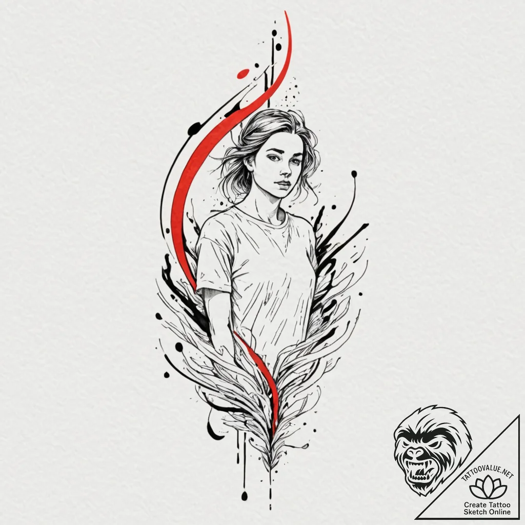 Tattoo sketch an abstract representation of i... - tattoo sketch (№1753050073_0, 20.07.2025 22:21) — tattoovalue.net