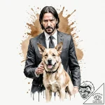 A graphic novel style portrait of john wick,… – tattoo sketch (№1753050321_0, 20.07.2025 22:25) — tattoovalue.net