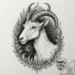 Tattoo design a capricorn goat-fish, appearin… – tattoo sketch (№1753050404_0, 20.07.2025 22:26) — tattoovalue.net