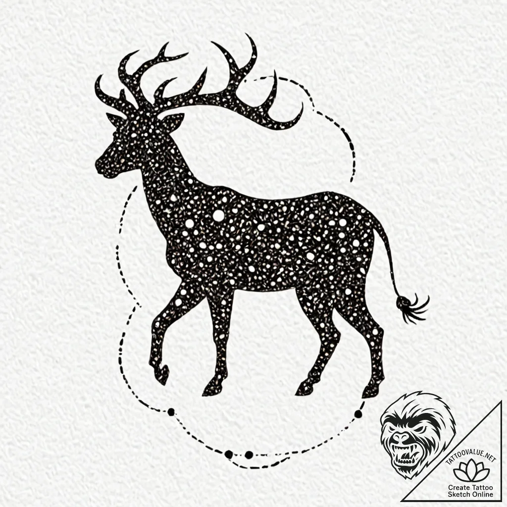 Tattoo design a zodiac animal's silhouette fo... - tattoo sketch (№1753050898_0, 20.07.2025 22:34) — tattoovalue.net