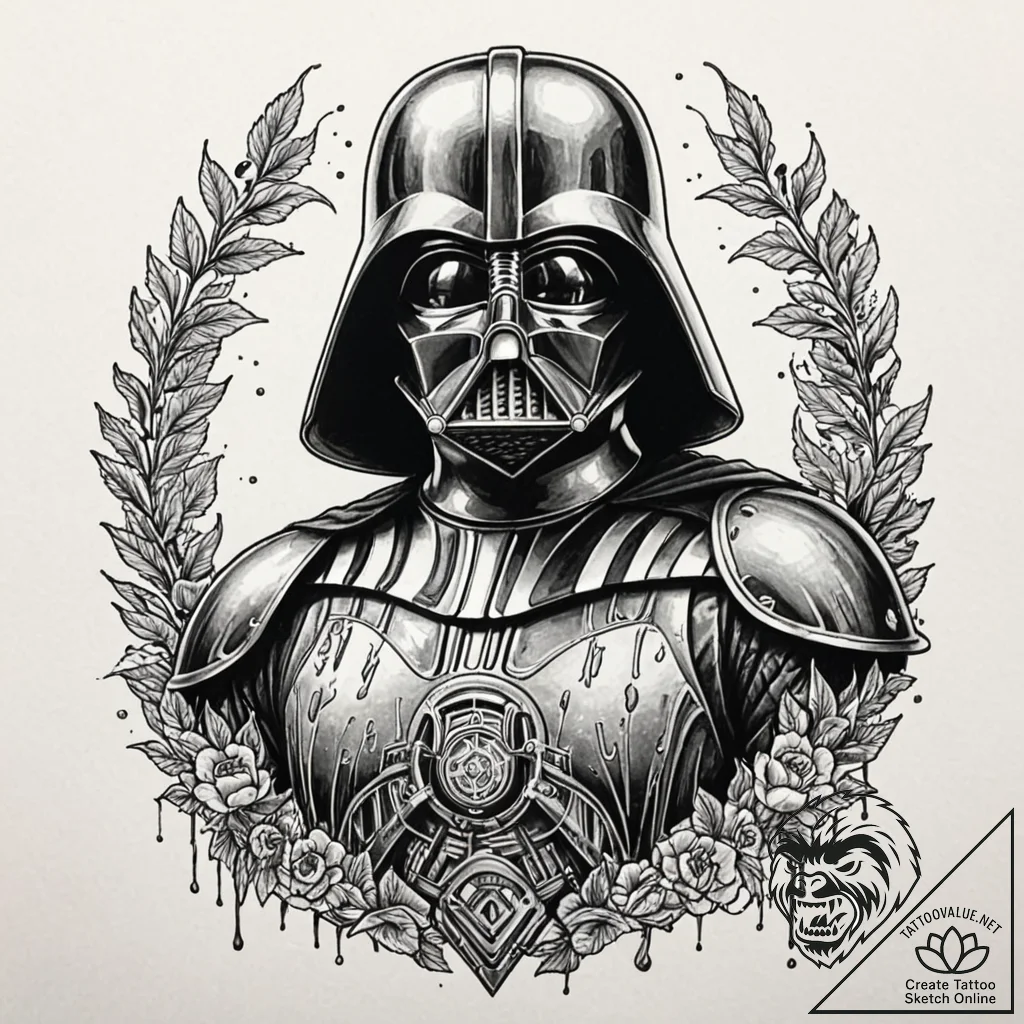 Dotwork tattoo of darth vader's chest box, in... - tattoo sketch (№1753051063_0, 20.07.2025 22:37) — tattoovalue.net
