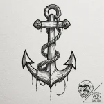 Tattoo design a sturdy anchor, symbolizing st… – tattoo sketch (№1753051229_0, 20.07.2025 22:40) — tattoovalue.net
