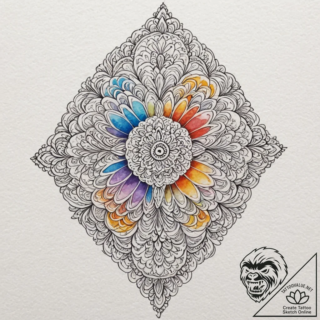 Tattoo design a soft, dreamy watercolor backg... - tattoo sketch (№1753051312_0, 20.07.2025 22:41) — tattoovalue.net