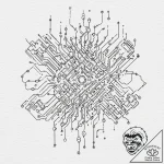 A close-up of a circuit board, showing the in… – tattoo sketch (№1753051726_0, 20.07.2025 22:48) — tattoovalue.net