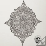 Five-pointed star, artistic tattoo sketch, se… – tattoo sketch (№1753051890_0, 20.07.2025 22:51) — tattoovalue.net