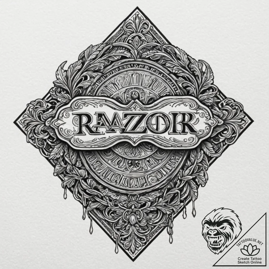 A linework tattoo of a razor blade hidden in... - tattoo sketch (№1753051971_0, 20.07.2025 22:52) — tattoovalue.net
