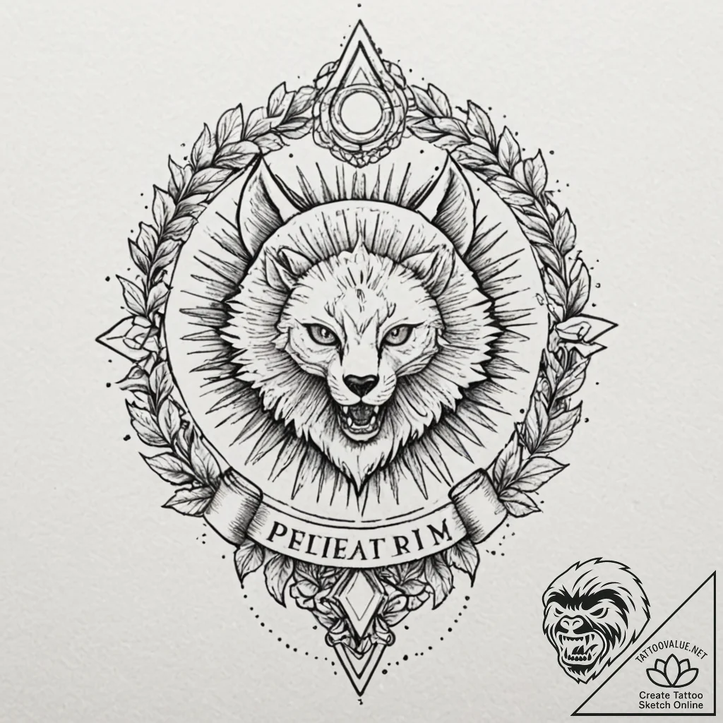 Tattoo sketch a family crest (generic, non-sp... - tattoo sketch (№1753053454_0, 20.07.2025 23:17) — tattoovalue.net