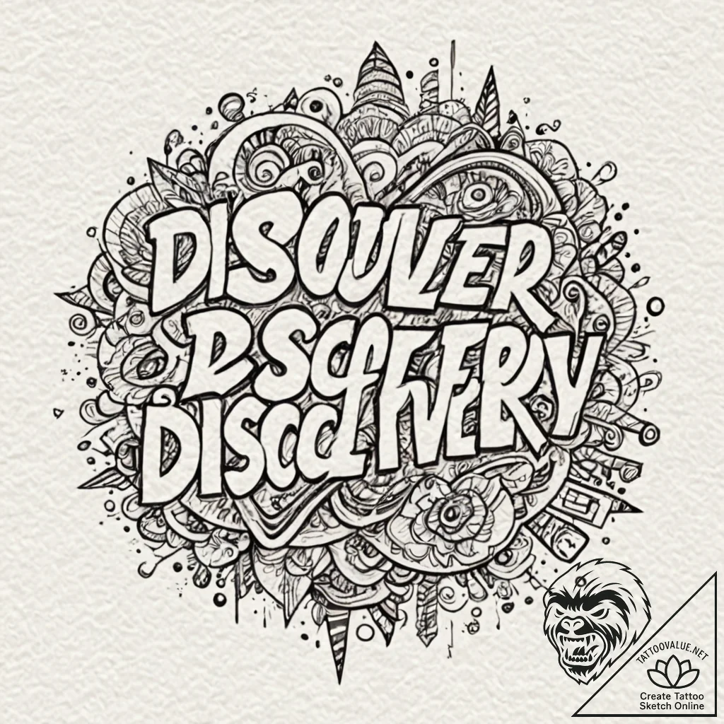 Tattoo design a quote about self-discovery.,... - tattoo sketch (№1753053539_0, 20.07.2025 23:18) — tattoovalue.net
