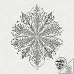 Snowflake, artistic tattoo sketch, on a clean… – tattoo sketch (№1753054032_0, 20.07.2025 23:27) — tattoovalue.net
