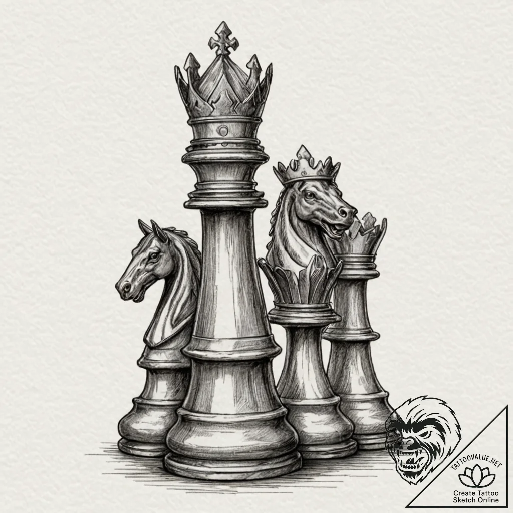 Tattoo design a stylized depiction of a strat... - tattoo sketch (№1753054364_0, 20.07.2025 23:32) — tattoovalue.net