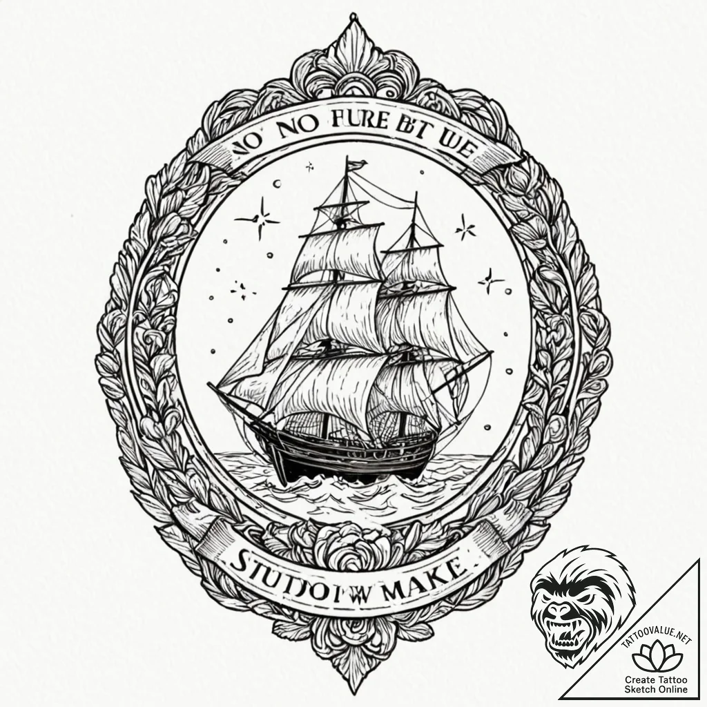 A graphic tattoo of the phrase "no fate but w... - tattoo sketch (№1753054694_0, 20.07.2025 23:38) — tattoovalue.net