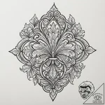 Tattoo sketch a classic ‘fleur-de-lis’ with a… – tattoo sketch (№1753054859_0, 20.07.2025 23:40) — tattoovalue.net