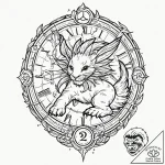 Tattoo design a zodiac animal emerging from a… – tattoo sketch (№1753055438_0, 20.07.2025 23:50) — tattoovalue.net