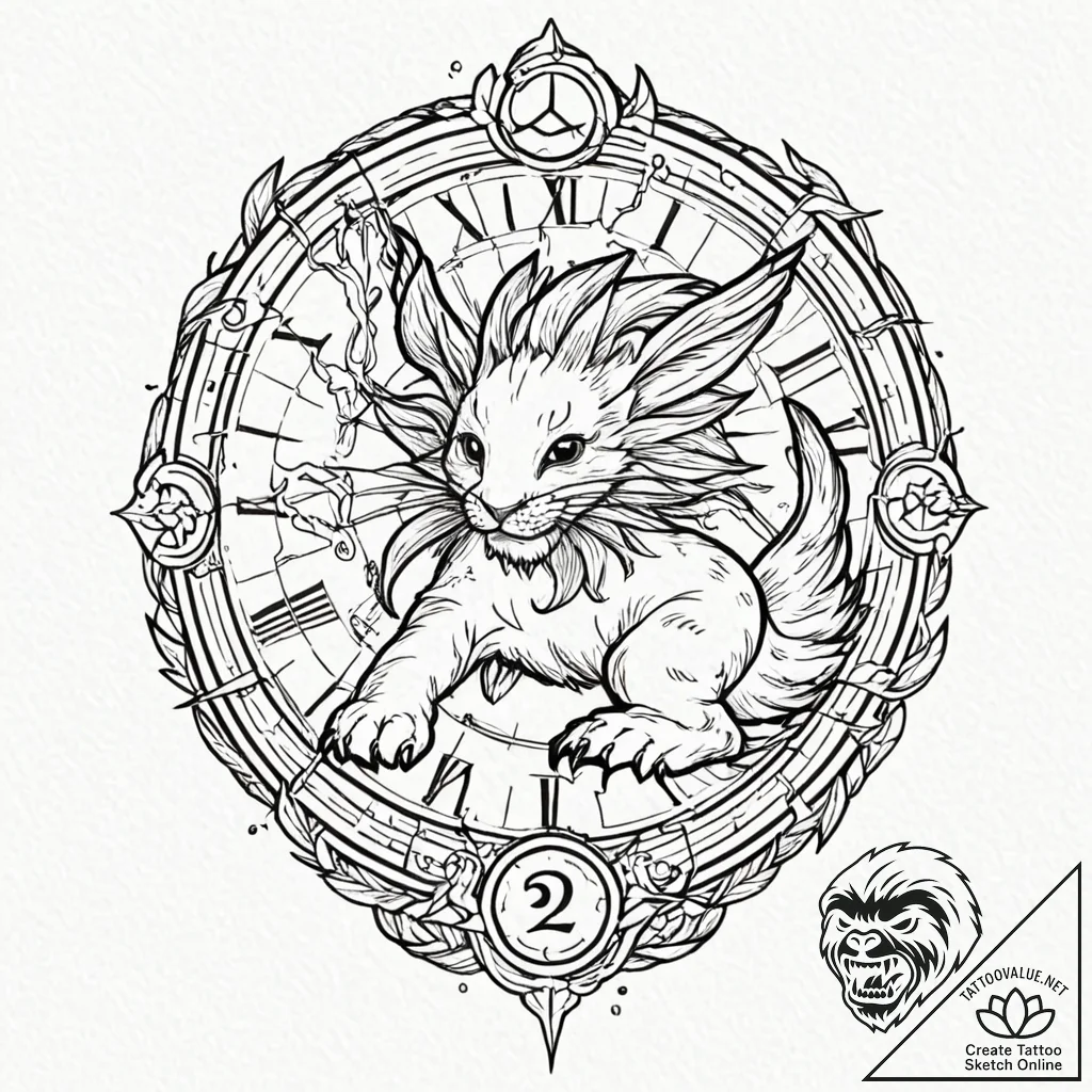 Tattoo design a zodiac animal emerging from a... - tattoo sketch (№1753055438_0, 20.07.2025 23:50) — tattoovalue.net