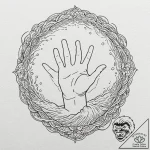 A hand reaching out to touch the surface of w… – tattoo sketch (№1753055521_0, 20.07.2025 23:52) — tattoovalue.net