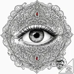 Tattoo sketch a single, open eye, vigilant an… – tattoo sketch (№1753055602_0, 20.07.2025 23:53) — tattoovalue.net