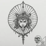 Tattoo design a samurai’s traditional fan wit… – tattoo sketch (№1753056182_0, 21.07.2025 00:03) — tattoovalue.net