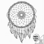 Tattoo sketch a stylized dreamcatcher with de… – tattoo sketch (№1753056347_0, 21.07.2025 00:05) — tattoovalue.net