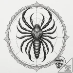 Tattoo design a scorpio scorpion, drawn with… – tattoo sketch (№1753056678_0, 21.07.2025 00:11) — tattoovalue.net