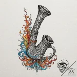 Tattoo sketch a weighty, ornate pipe, for con… – tattoo sketch (№1753057091_0, 21.07.2025 00:18) — tattoovalue.net