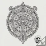 Tattoo design a viking axe and shield, crosse… – tattoo sketch (№1753057174_0, 21.07.2025 00:19) — tattoovalue.net