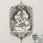 Tattoo sketch gemini twins with the “lovers”… – tattoo sketch (№1753057421_0, 21.07.2025 00:23) — tattoovalue.net