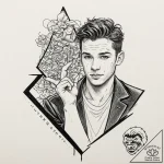 A trash polka portrait of klaus from the umbr… – tattoo sketch (№1753057587_0, 21.07.2025 00:26) — tattoovalue.net