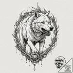 A trash polka tattoo of fenrir, the giant wol… – tattoo sketch (№1753058078_0, 21.07.2025 00:34) — tattoovalue.net
