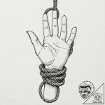 Tattoo design a hand firmly gripping a rope,… – tattoo sketch (№1753058409_0, 21.07.2025 00:40) — tattoovalue.net