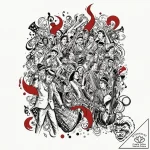 A photo capturing the style and energy of a 1… – tattoo sketch (№1753058494_0, 21.07.2025 00:41) — tattoovalue.net