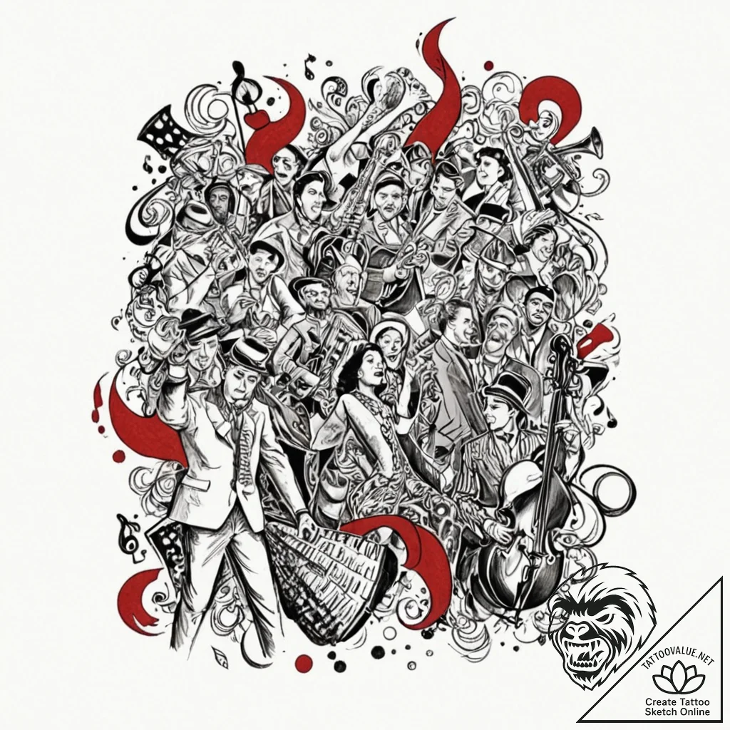 A photo capturing the style and energy of a 1... - tattoo sketch (№1753058494_0, 21.07.2025 00:41) — tattoovalue.net