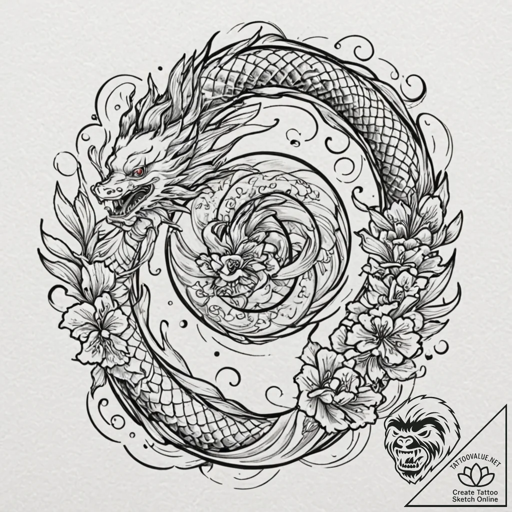 Tattoo design a labyrinth with a clear path l... - tattoo sketch (№1753058576_0, 21.07.2025 00:42) — tattoovalue.net