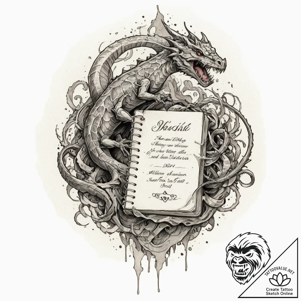 A trash polka composition of a broken horcrux... - tattoo sketch (№1753058904_0, 21.07.2025 00:48) — tattoovalue.net