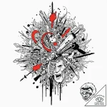 Elder, ink illustration for tattoo, black out… – tattoo sketch (№1753058987_0, 21.07.2025 00:49) — tattoovalue.net