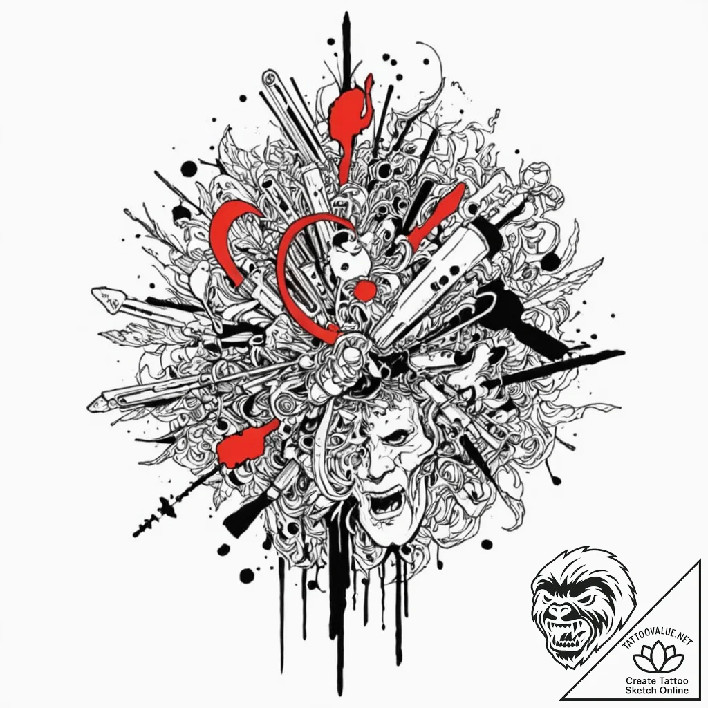 Elder, ink illustration for tattoo, black out... - tattoo sketch (№1753058987_0, 21.07.2025 00:49) — tattoovalue.net